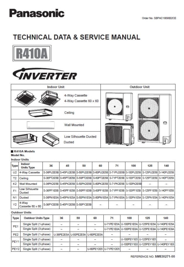 S-36PU2E5B, S-45PU2E5B, S-50PU2E5B, S-60PU2E5B, S-71PU2E5B, S-100PU2E5B